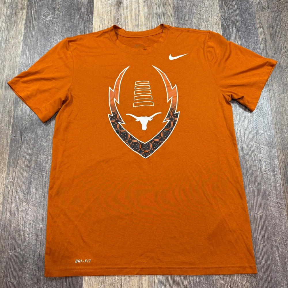 Nike Texas Longhorns Dri-FIT T-Shirt Mens Medium Orange Football Graphic Tee